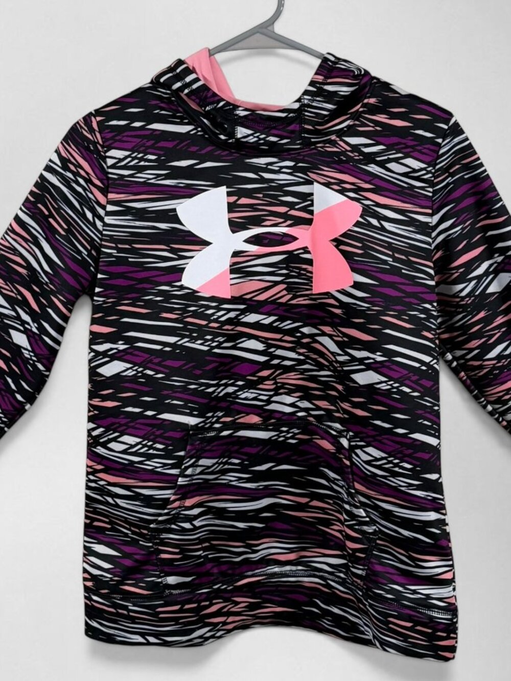 Under Armour Youth XL ColdGear Purple Black Pink Graphic Hoodie